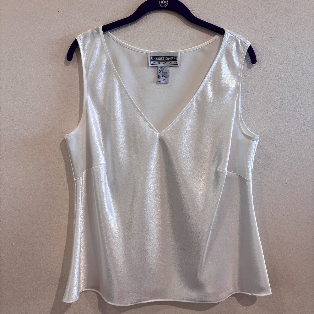 EUC Jessica Howard Women's Tank Top Cream SZ 16